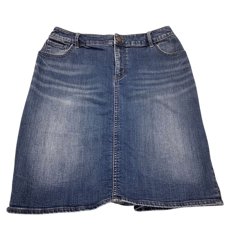 Anthropologie Pilcro Womens Letterpress Denim Skirt Ruffle Pleat Back 27 Boho